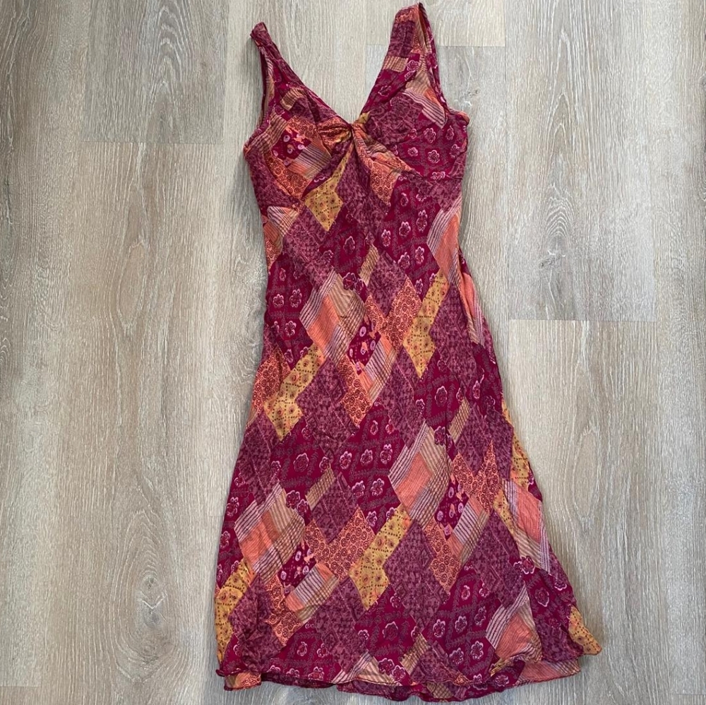 Vintage angie Mock Patchwork Dress